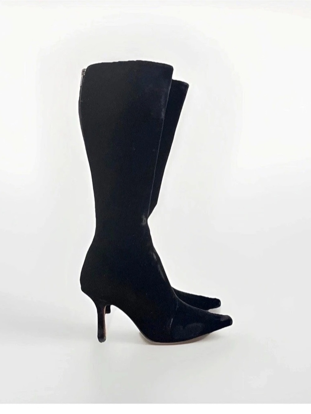 Jimmy Choo Women's stilettos Heeled Velvet Black Boots Size 5